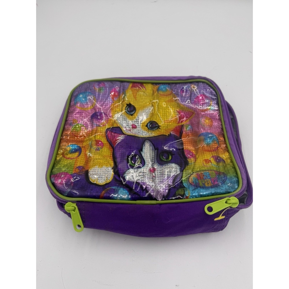Vintage 90's RARE Lisa Frank Kittens Cats & Toys Lunch Box Soft Bag USA Full Zip